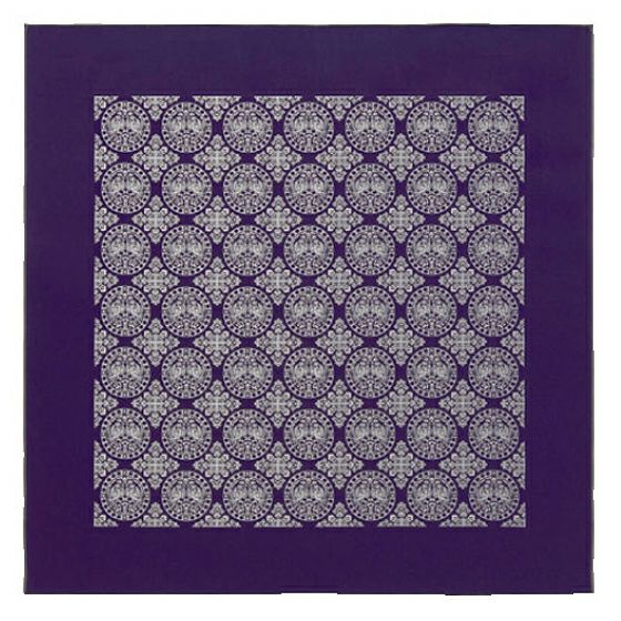 天平向かい鳳凰文錦 （91×93cm）ダークバイオレット■美術工芸織物