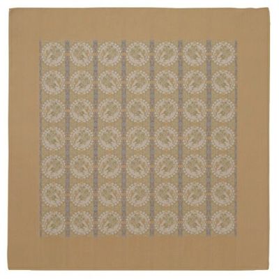 四天王狩猟文錦 （91×93cm）ベージュ■美術工芸織物
