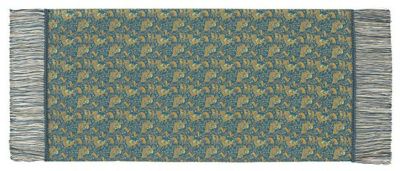 ペルシャ狩猟文錦 （32×62cm）ダークブルー■美術工芸織物