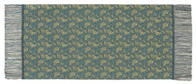 ペルシャ狩猟文錦 （42×82cm）ダークブルー■美術工芸織物