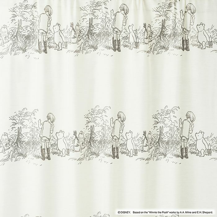 レースカーテン POOH/Secret シークレット （幅100×丈133cm）1枚入 ベージュ