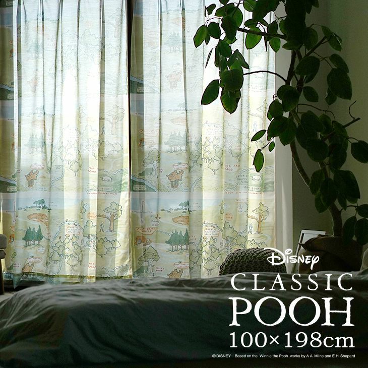 レースカーテン POOH/100エーカーの森 （幅100×丈198cm）1枚入 | cucan