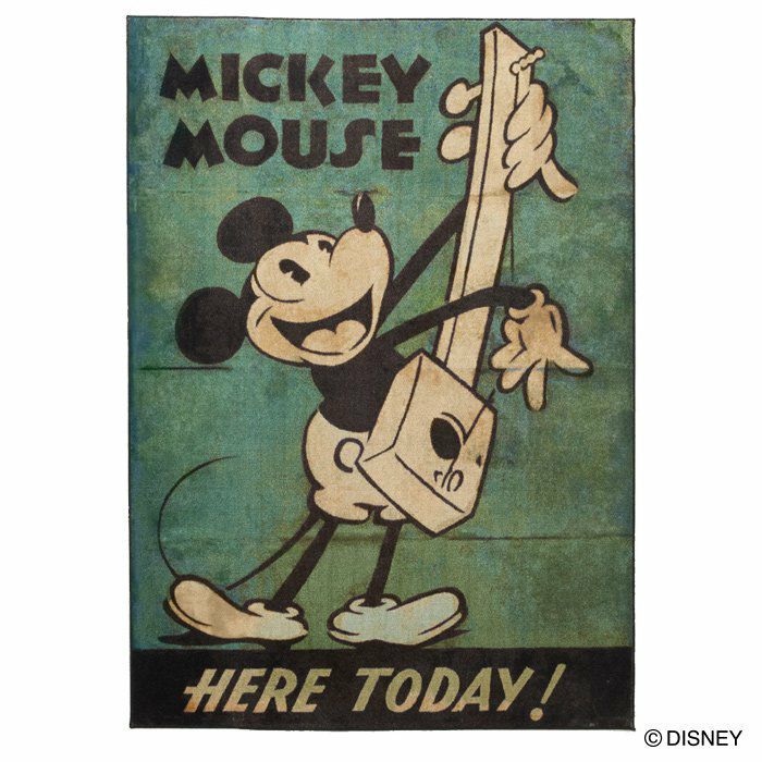 MICKEY/ミッキー ミュージック ラグ DRM-1034 （140×200cm） グリーン