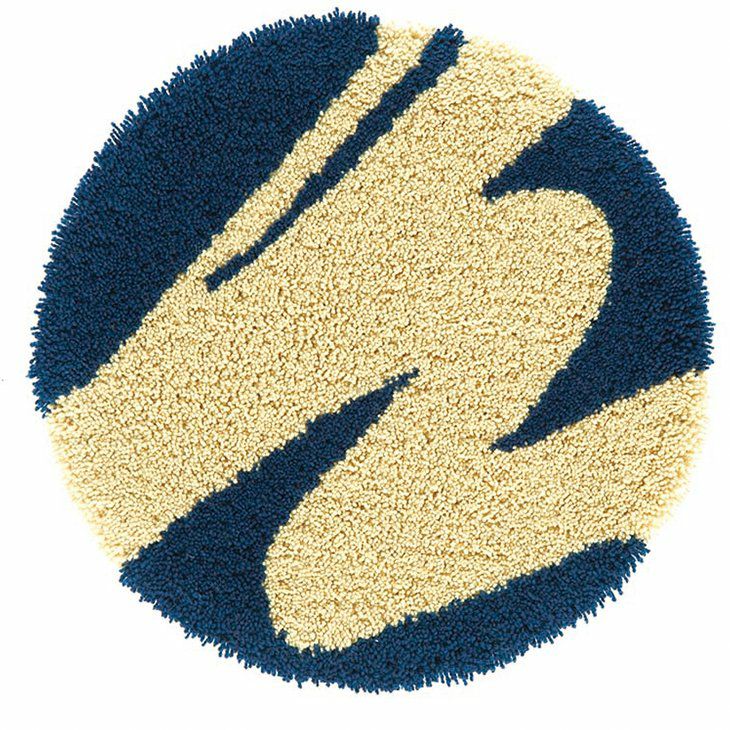 北欧 チェアパッド（35×35cm 円形） ダークブルー