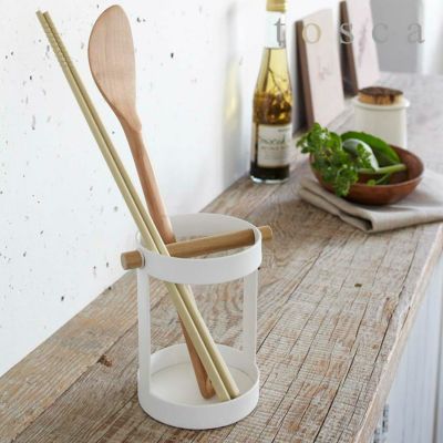 キッチンツールスタンド 箸立て トスカ 木製（ホワイト）　イメージ