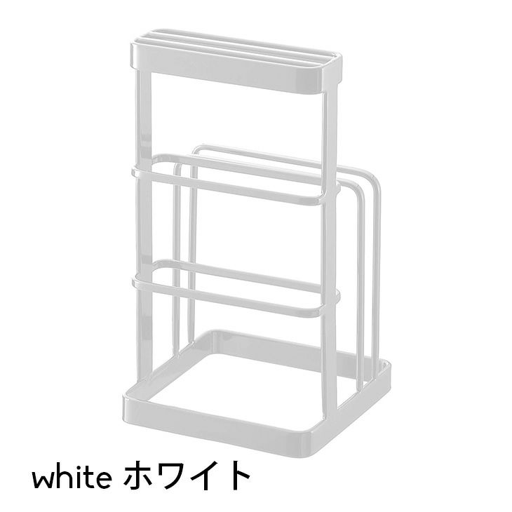 まな板＆包丁スタンド カッティングボード＆ナイフスタンド タワー（ホワイト）