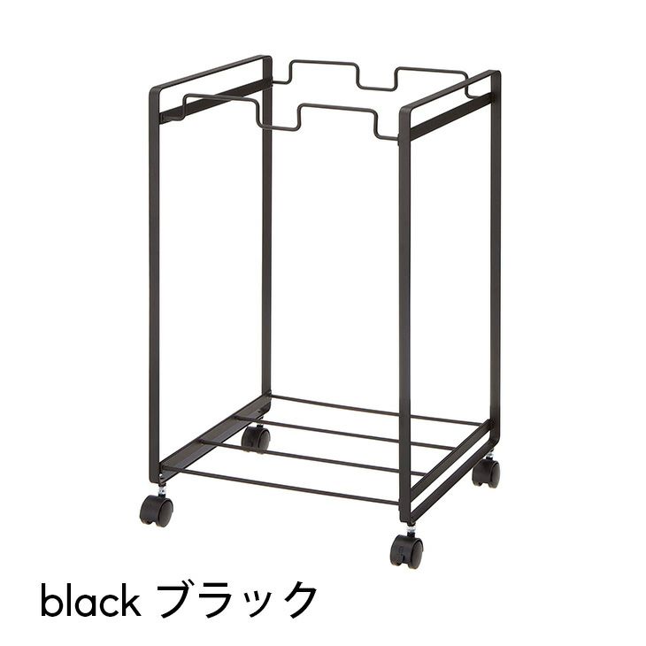 台所 ゴミ箱 分別ダストワゴン 2分別 タワー（ブラック） イメージ