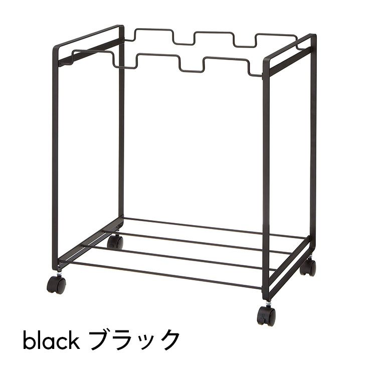 台所 ゴミ箱 分別ダストワゴン 3分別 タワー（ブラック） イメージ