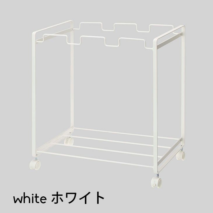 台所 ゴミ箱 分別ダストワゴン 3分別 タワー（ホワイト） イメージ