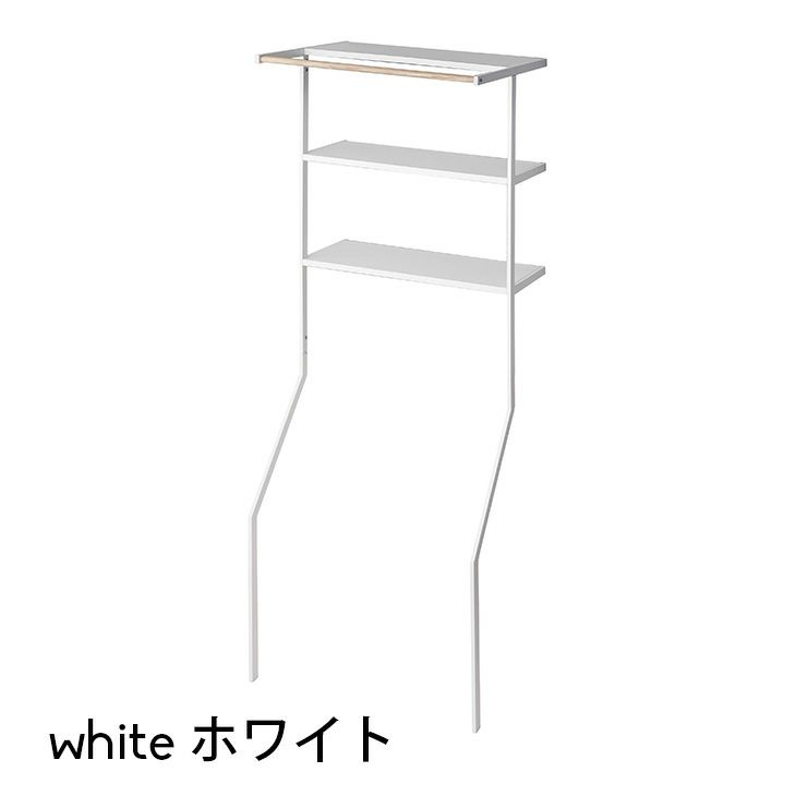 立て掛けランドリーシェルフ タワー（ホワイト） イメージ01