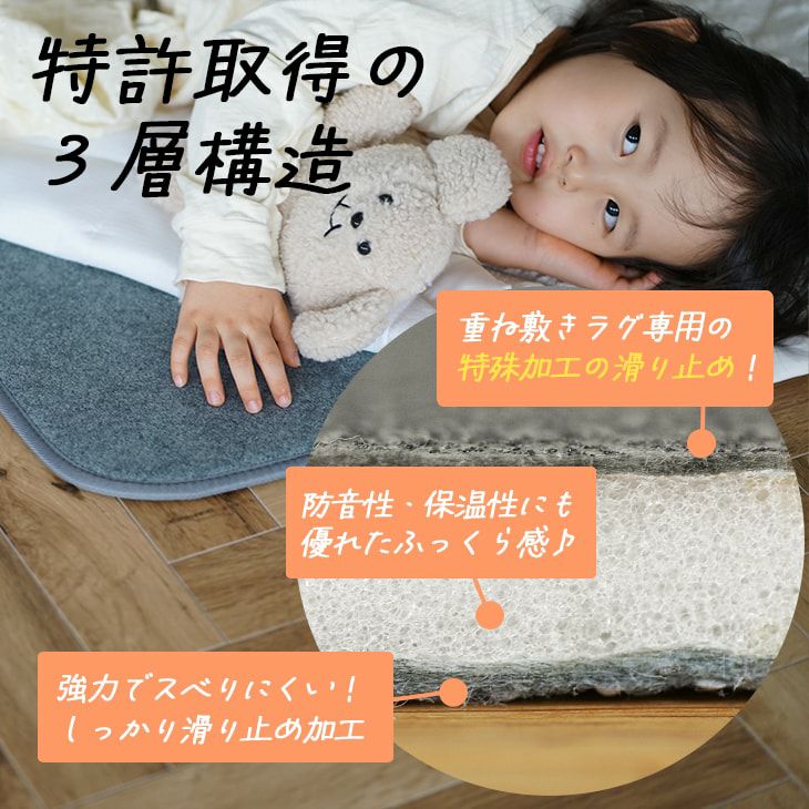 下敷き専用 ラグ ふかぴた高反発PLUS[厚手] 115×170cm cucan◆ふかふか ラグの下に敷く ラグ スミノエ 滑り止め 防音 カーペット ラグ 厚手 オールシーズン ラグ 下 クッション イブル 秋冬 ふかピタ 防音マット