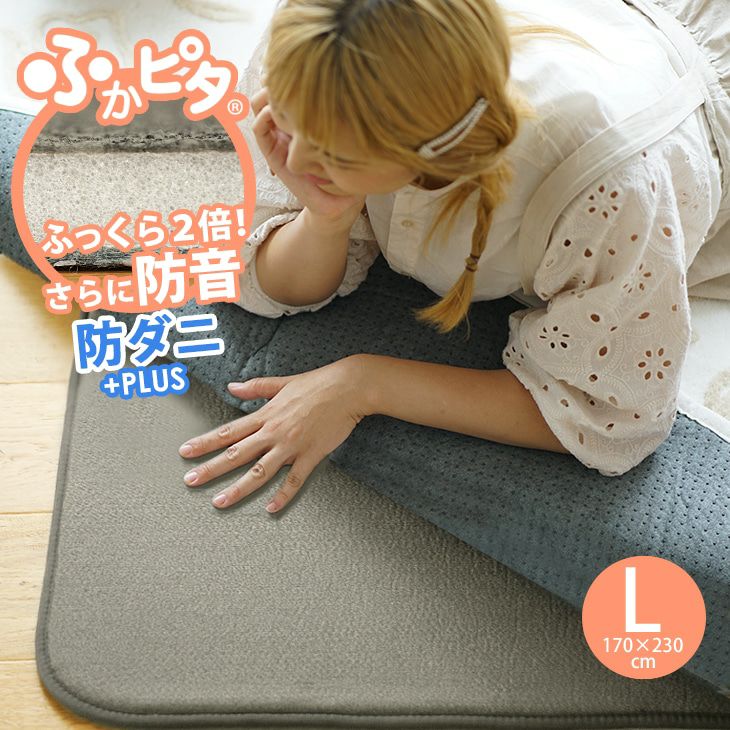 防音 ふかふか下敷き専用ラグ ふかぴたPLUS＜厚手＞ （170×230cm 3畳用） メイン