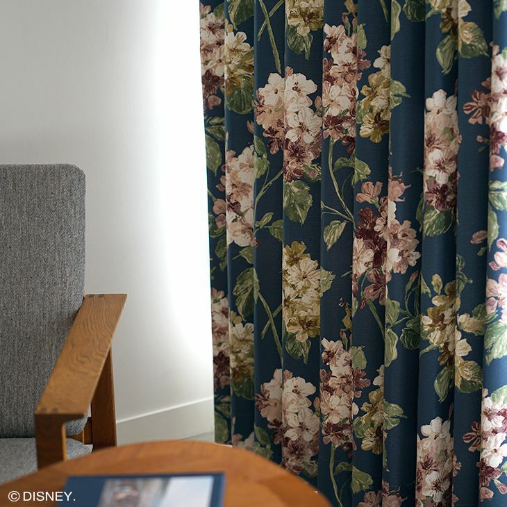 遮光 カーテン ALICE/アリス アジサイ（幅100×丈200cm）1枚入 ディズニー不思議の国のアリス01