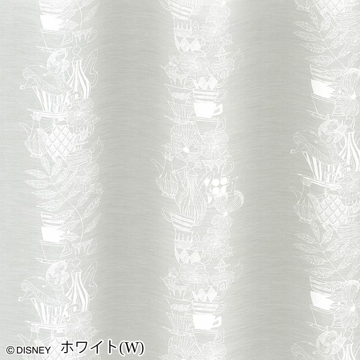 レース カーテン ALICE/アリス ティーカップ（幅100×丈198cm）1枚入 ホワイト