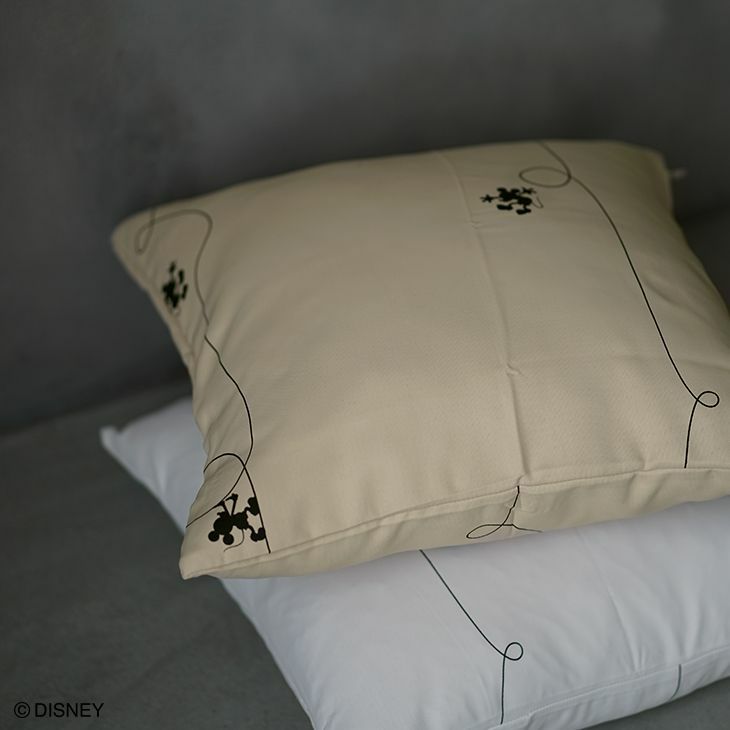 クッションカバー MICKEY/ミッキー ライン（45×45cm） ベージュのイメージ