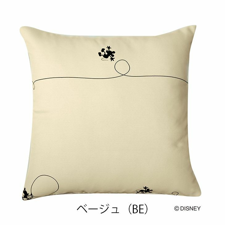 クッションカバー MICKEY/ミッキー ライン（45×45cm） ベージュ