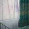 レース カーテン PRINCESS/プリンセス アクア (幅100×丈133cm)寝室