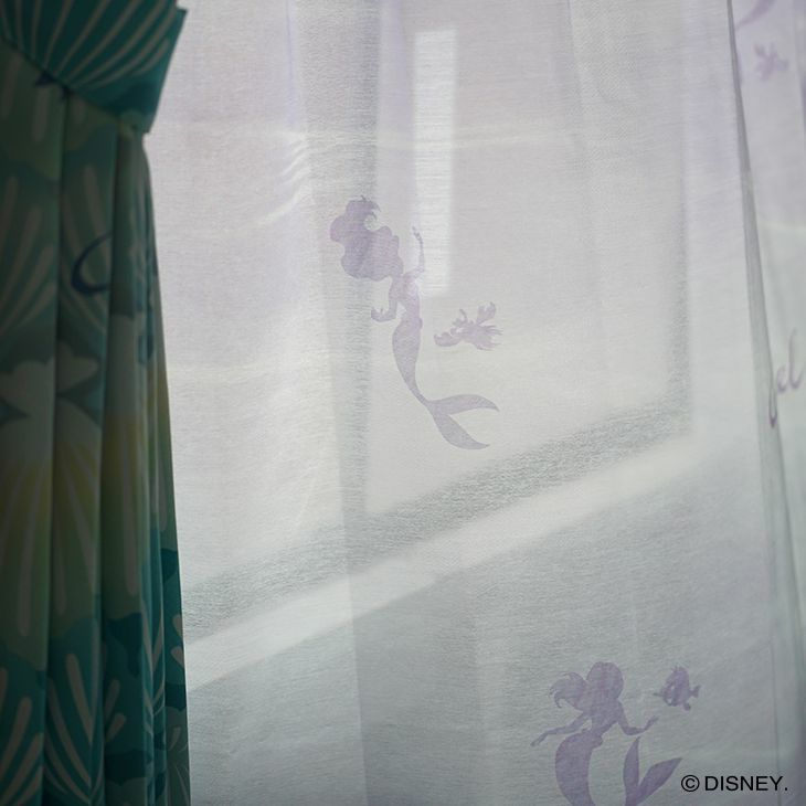 レース カーテン PRINCESS/プリンセス アクア (幅100×丈176cm) 柄アップ