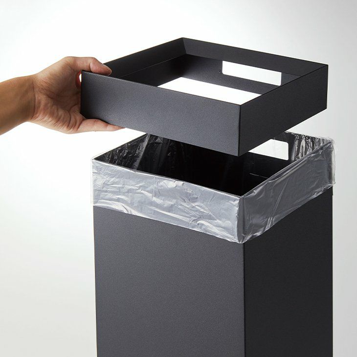 tower タワー トラッシュカン 27L 角型 ダストボックス ロング(ブラック) イメージ03