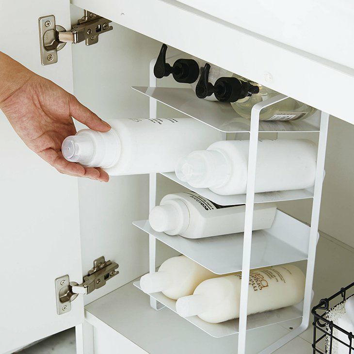 tower タワー シンク下ボトルストッカー 4段 幅20cm(ホワイト) イメージ04