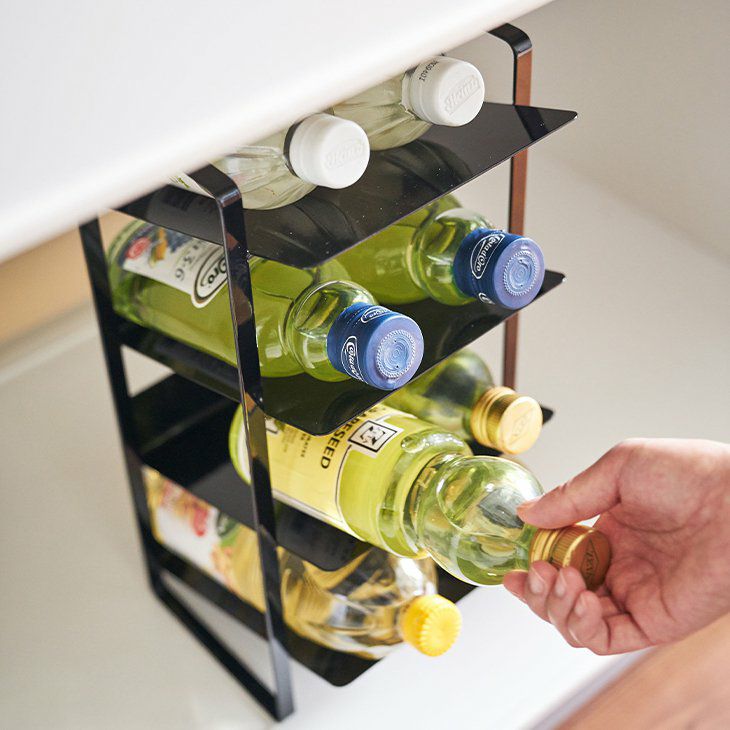 tower タワー シンク下ボトルストッカー 4段 幅20cm(ブラック) イメージ05