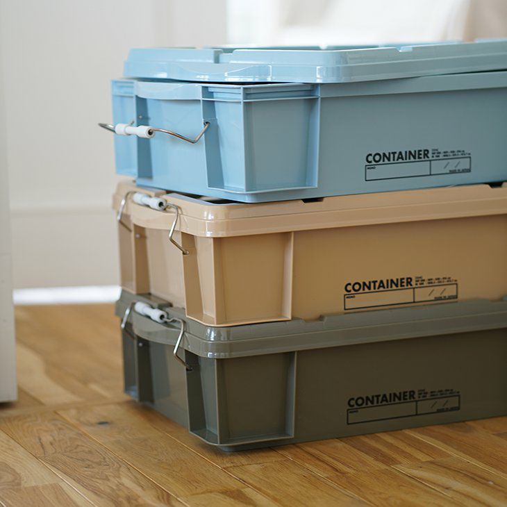 Richell リッチェル 蓋付きコンテナボックス ラッチコンテナ 66WB(グリーン) イメージ01