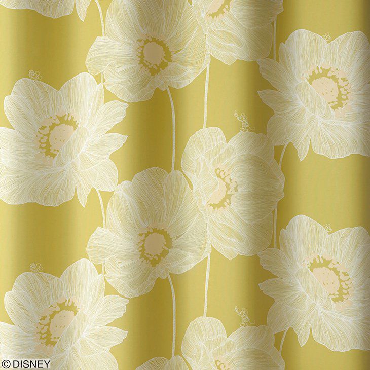 遮光 カーテン MICKEY/ミッキー オオキイアネモネ (幅100×丈135cm) カラー02