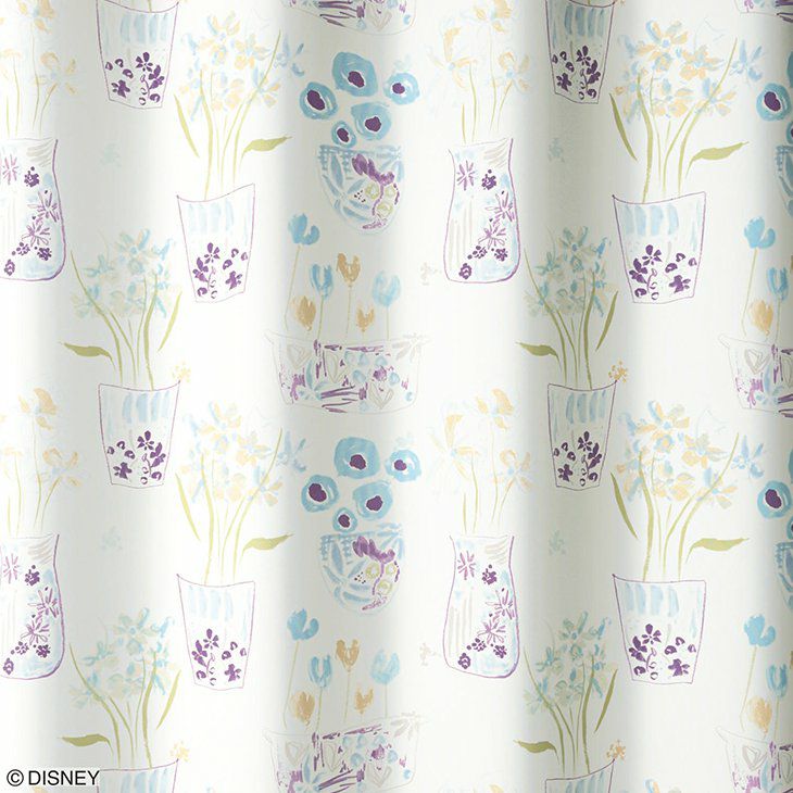 遮光 カーテン MICKEY/ミッキー フラワーベースミッキーウィズドナルド (幅100×丈135cm) カラー