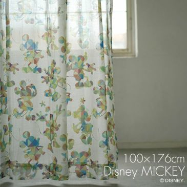 レース カーテン MICKEY/ミッキー チェックシルエット (幅100×丈176cm) メインイメージ