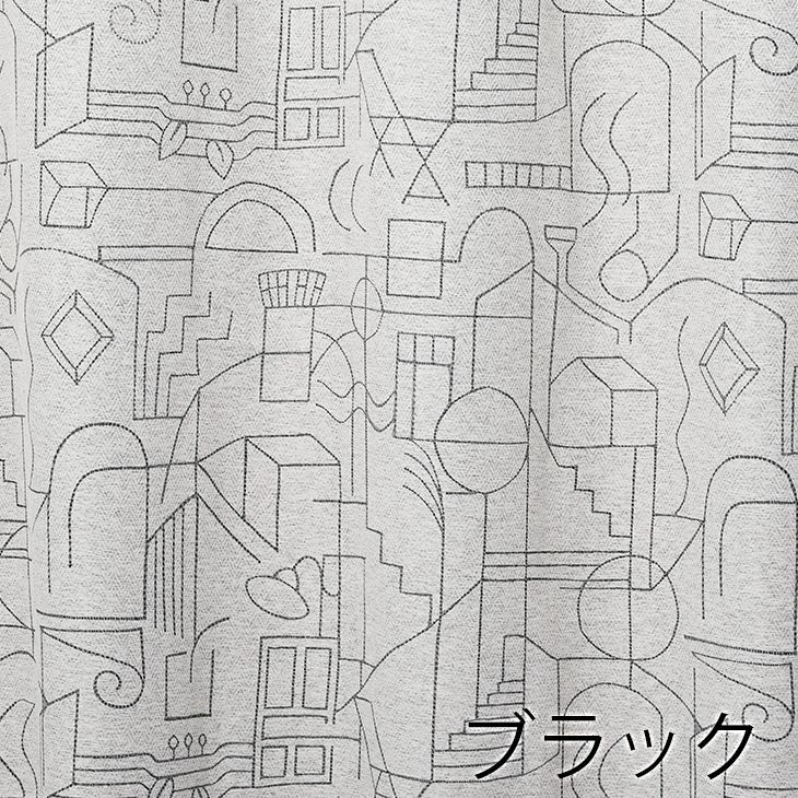 遮光 カーテン HOUSE OF DREAMING/ハウス オブ ドリーミング (幅100×丈200cm)　ブラック