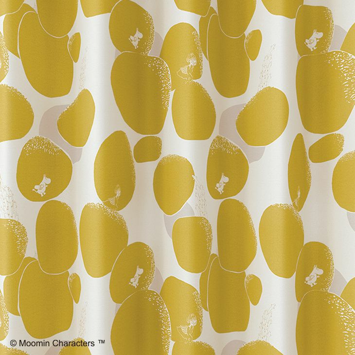 遮光カーテンMOOMIN/ムーミンロックパターン（イエロー）