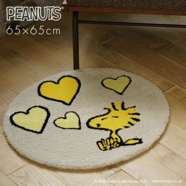 Peanuts ピーナッツ ウッドストックラブマット 65 65cm 円形 Cucan ネットショップ