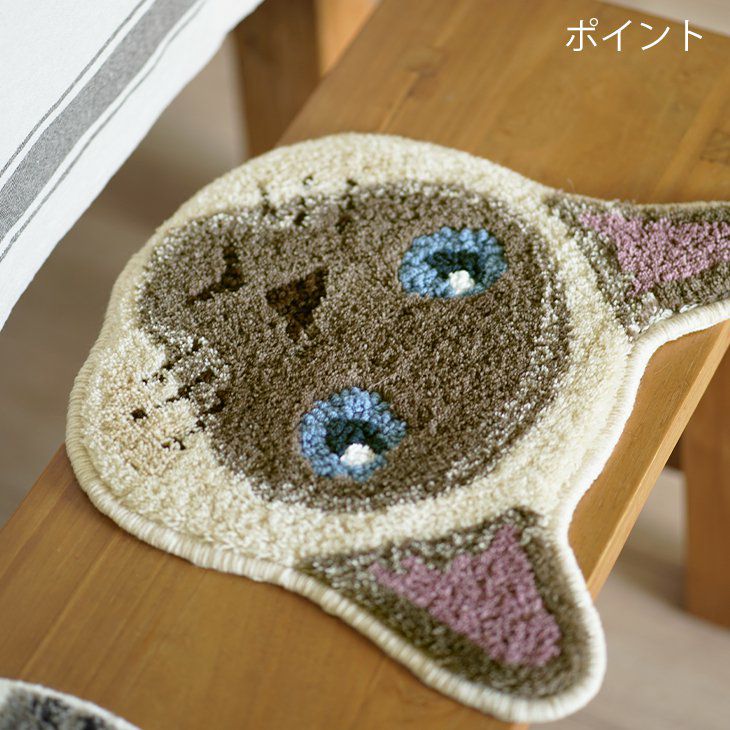 チェアパッド ネコカオ（カラー08_ポイント）