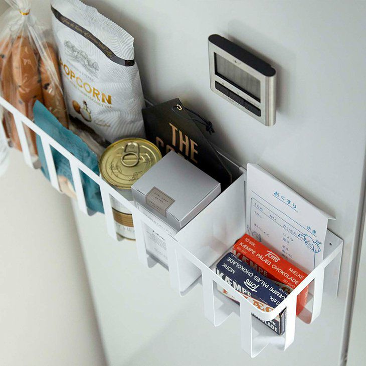 towerタワー冷蔵庫横収納バスケットホワイト(イメージ01)