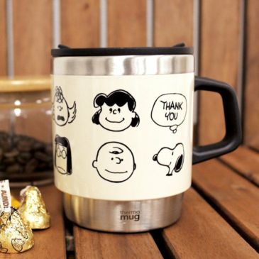 Peanuts ピーナッツ ふた付きマグカップ 300ml ギャング アイボリー Cucan ネットショップ