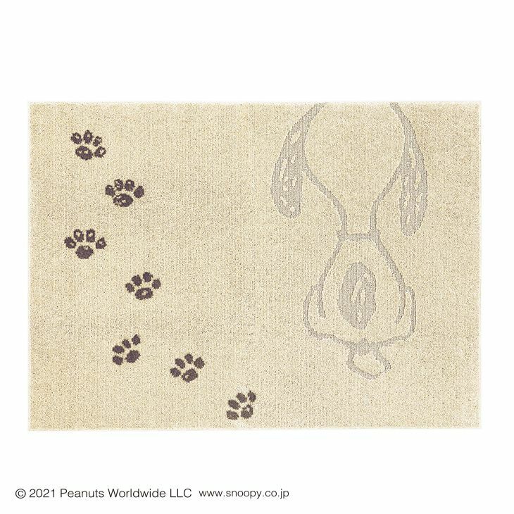 PEANUTS/ピーナッツポウプリントラグ185×185cm（アップ）