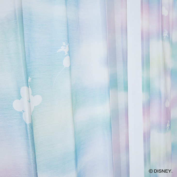 レースカーテンMICKEY/ミッキーメロウボイル幅100×丈133cm（アップ）