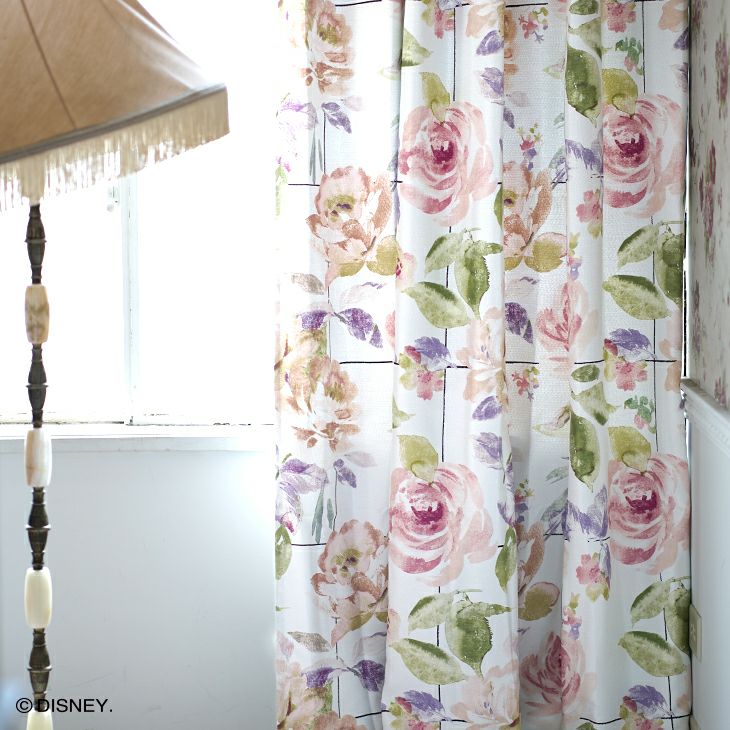 遮光カーテンMICKEY/ミッキーローズグリッド幅100×丈200cm（イメージ）