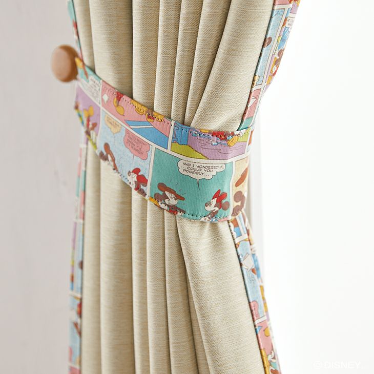 遮光カーテンMICKEY/ミッキーレトロコミック幅100×丈178cm（タッセル）