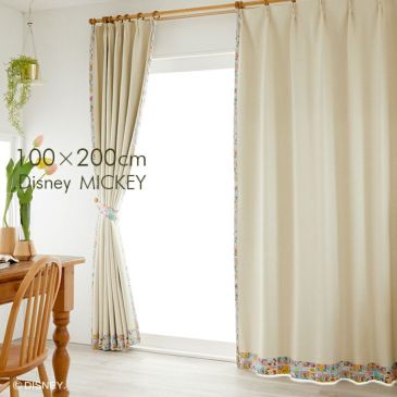 遮光カーテンMICKEY/ミッキーレトロコミック幅100×丈200cm（イメージ）