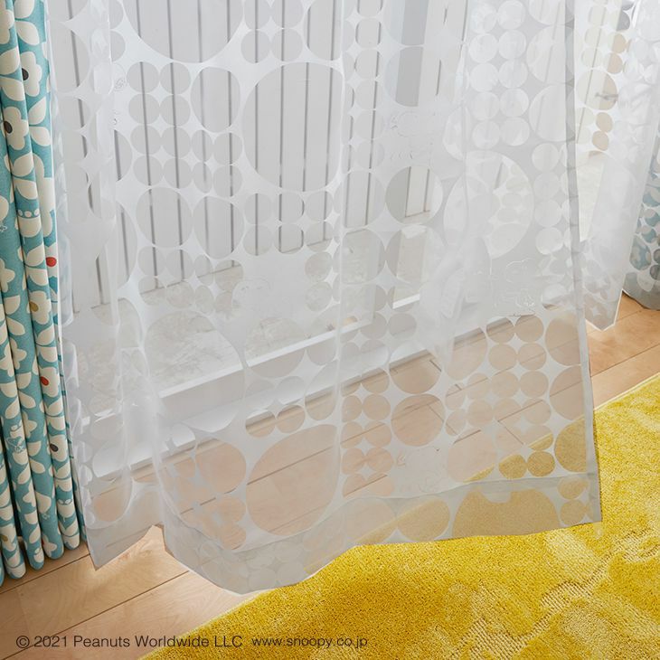 オーダーカーテンレースPEANUTS/TickTickチックチック（アップ）