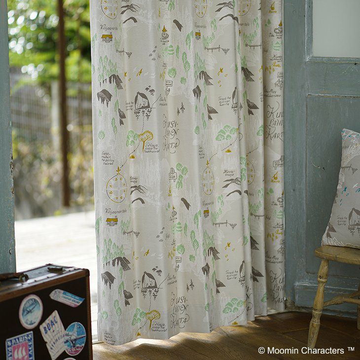 遮光カーテンMOOMIN/ムーミンムーミンダニノチズ幅100×丈200cm（イメージ）