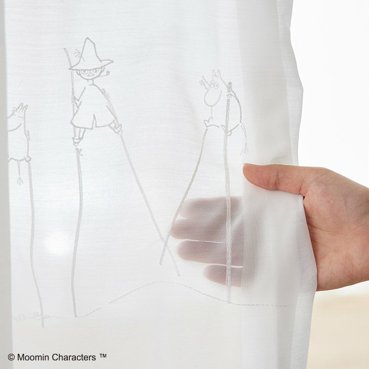 レースカーテンMOOMIN/ムーミンタケウマボイル幅100×丈198cm（アップ）
