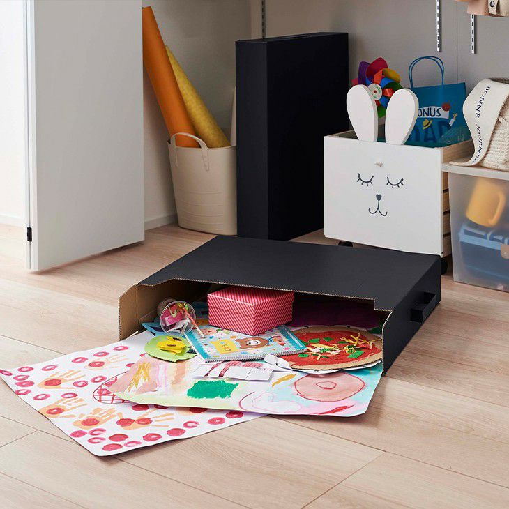 towerタワー作品収納ボックス2個組(ブラック)（イメージ01）