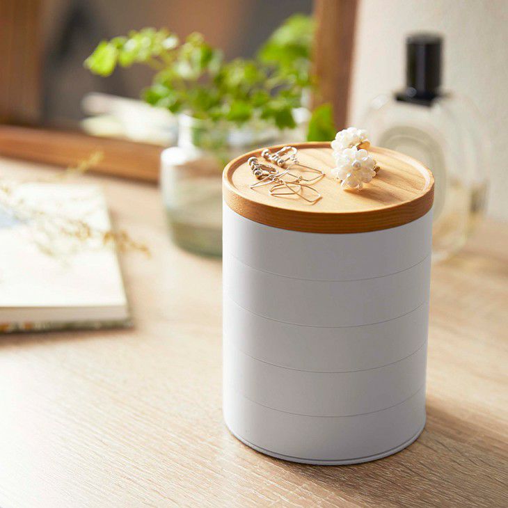 toscaトスカ蓋付きアクセサリートレー5段(ホワイト)（メイン）