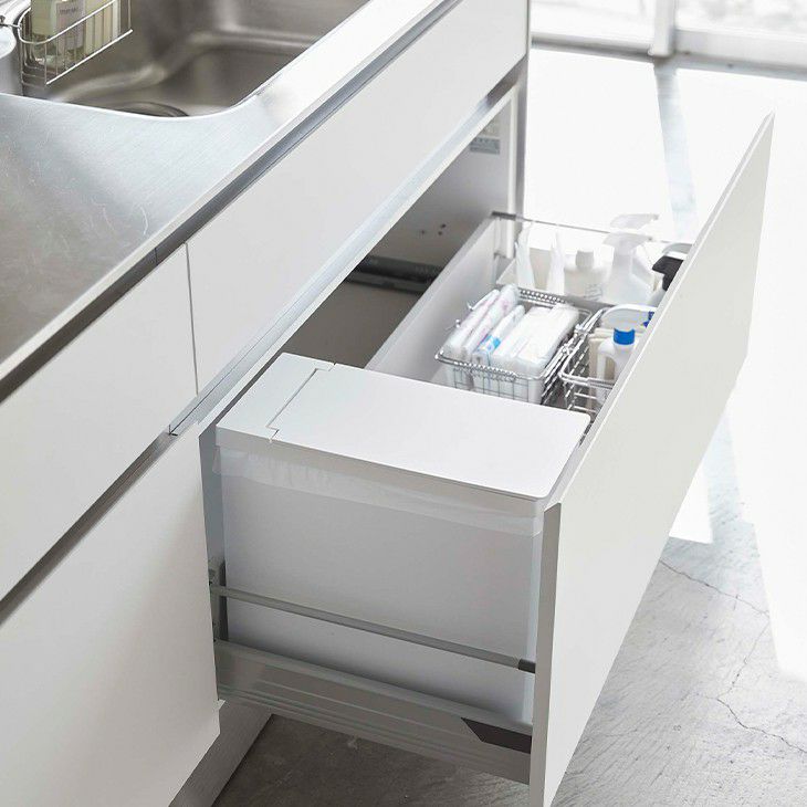 towerタワーシンク下蓋付きゴミ箱(ホワイト)（メイン）