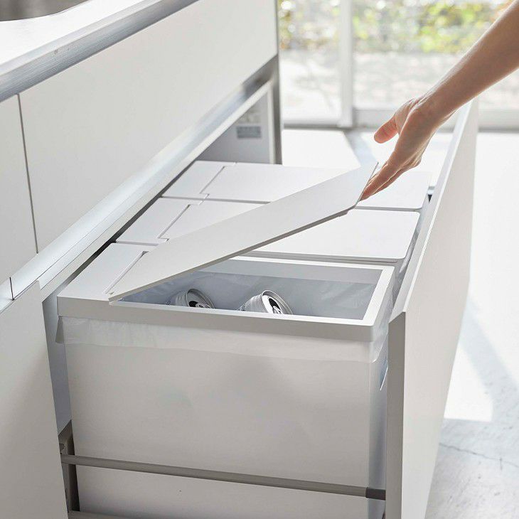 towerタワーシンク下蓋付きゴミ箱(ホワイト)（イメージ01）