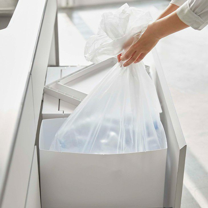 towerタワーシンク下蓋付きゴミ箱2個組(ホワイト＆ブラック)（イメージ02）