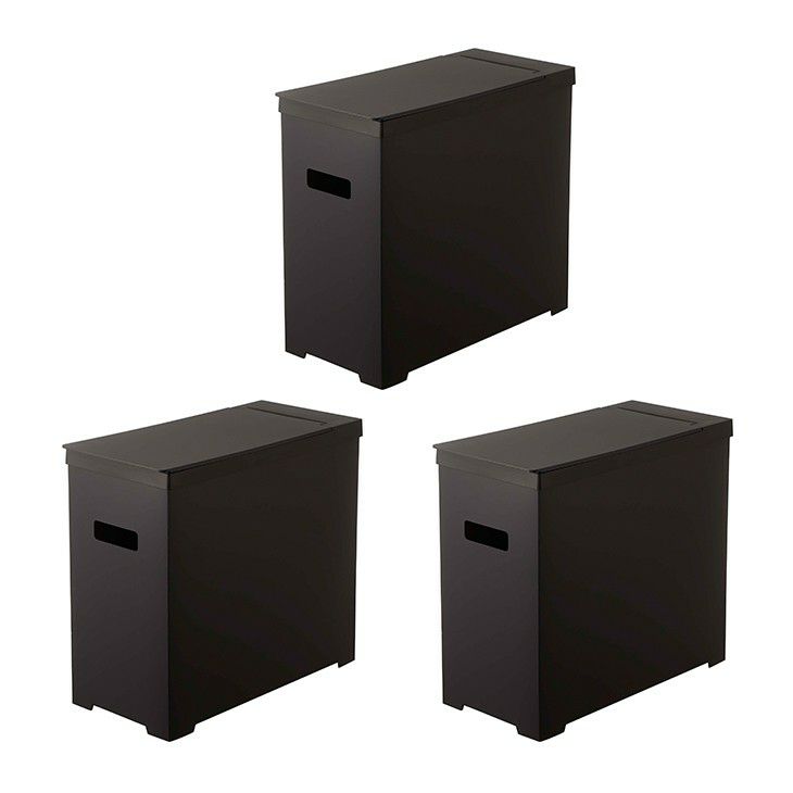towerタワーシンク下蓋付きゴミ箱3個組(ブラック)（イメージ04）