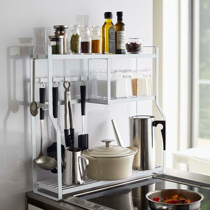 towerタワーコンロサイドラック(ホワイト)（メイン）